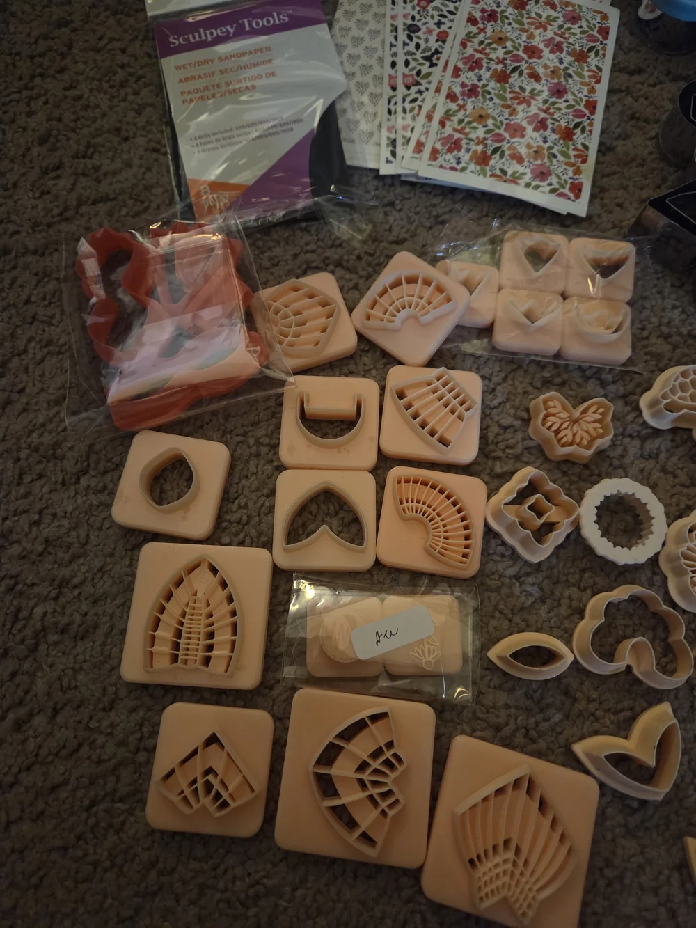 Lot 100+ Assorted Polymer Clay and Cutters Accessories Earring Making Supplies